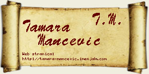 Tamara Mančević vizit kartica